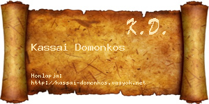 Kassai Domonkos névjegykártya